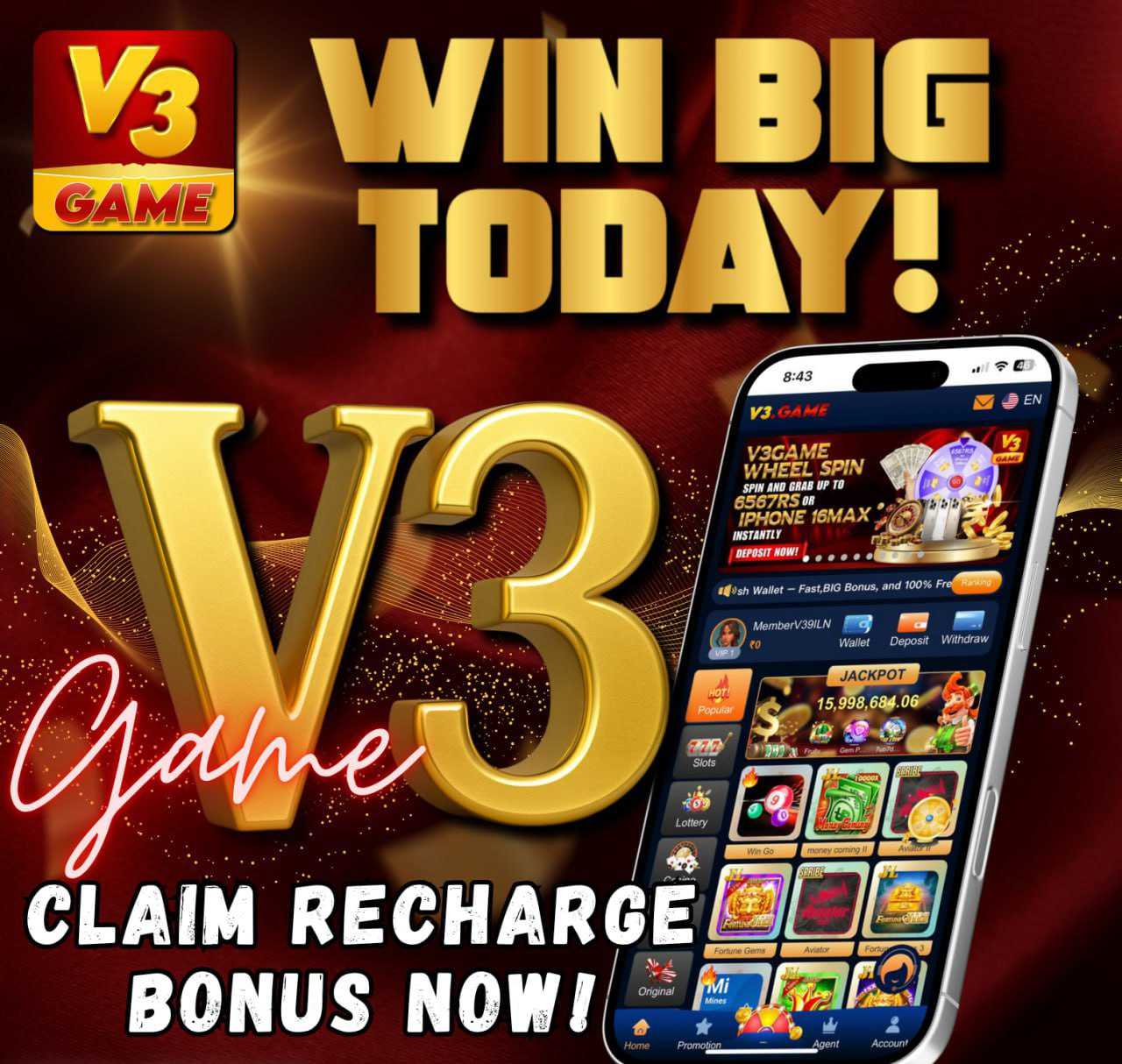 V3 Game bonus banner